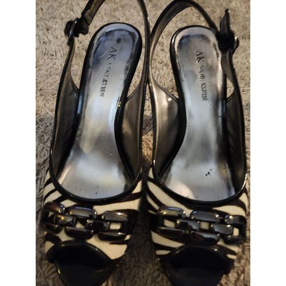 Anne Klein High Heels - Akevanston - Zebra Print, sling back 9M - Picture 10 of 14